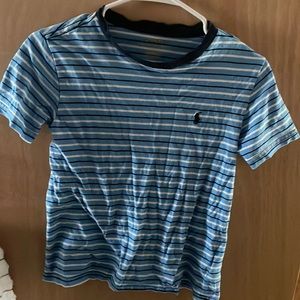 Ralph Lauren Small Blue White black stripped t shirt.
